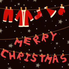 Christmas greetings card with snowflakes 