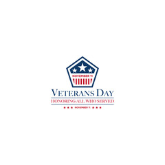 Vector design of Veterans Day template writing