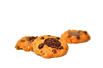 Chocolate Cookies isolated on white background