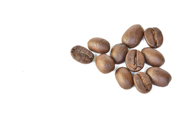 Coffee beans isolated on white background