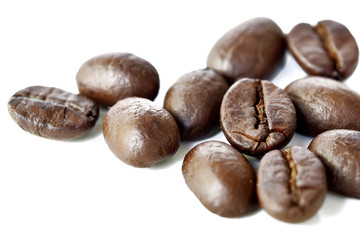 Coffee beans isolated on white background