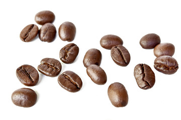 Coffee beans isolated on white background
