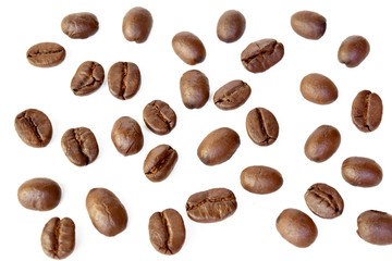 Coffee beans isolated on white background