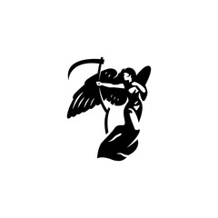 Woman angel with wings.