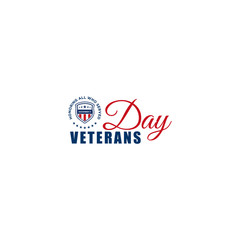 Vector design of Veterans Day template writing