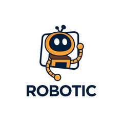 Robotic logo cartoon character design modern future technology