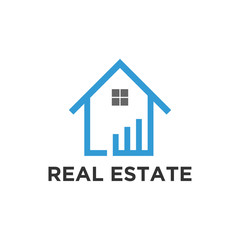 Real estate building logo - house building contractor identity window roof home improvement