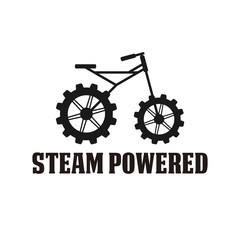 Fototapeta premium Bicycle logo vehicle bike - for outdoor and adventure activities simple minimalist design silhouette icon.
