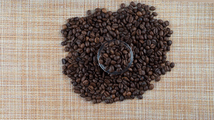 coffee beans on a flatlay table