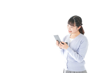 プレゼントを渡す若い女性