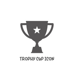 Trophy cup icon simple flat style vector illustration.