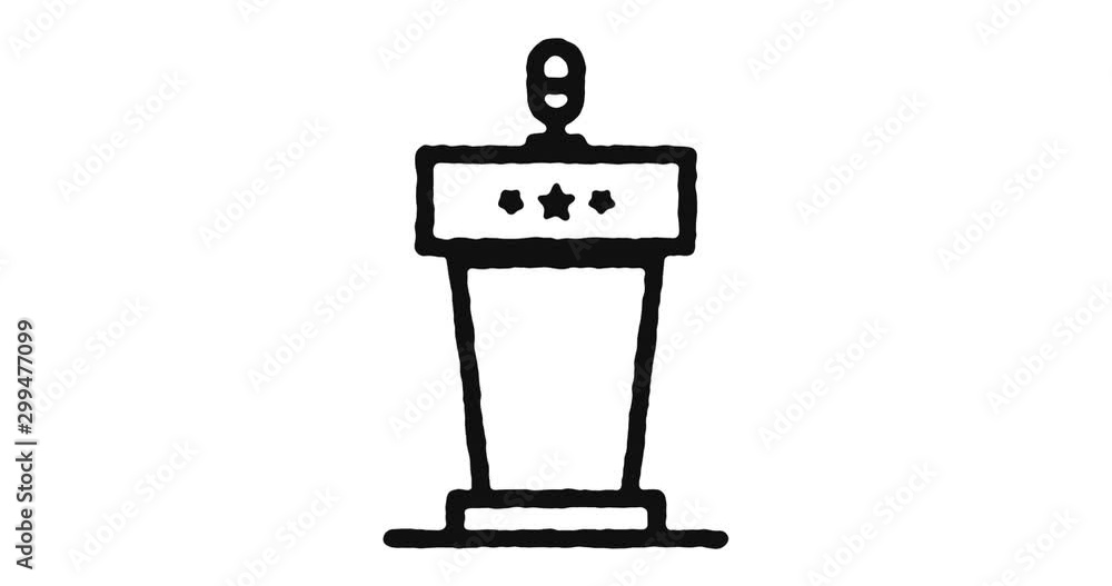 Poster conference outline icon animation footage/video. hand drawn like symbol animated with motion graphic