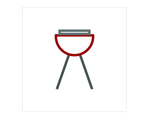simple icon vector with metal barbecue shape
