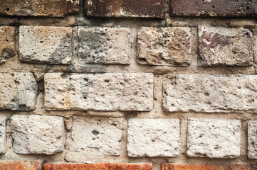 Old weathered brickwork, texture, closeup
