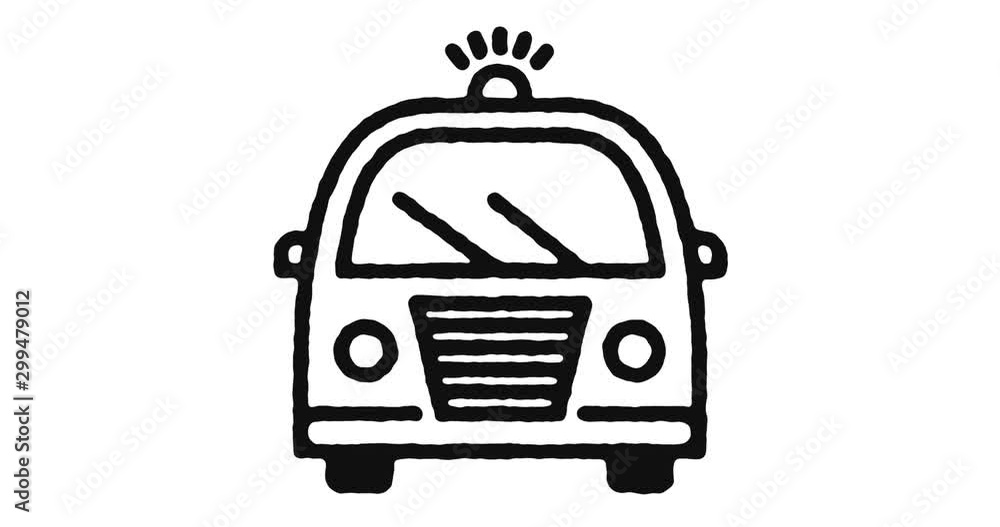Poster police force outline icon animation footage/video. hand drawn like symbol animated with motion graph