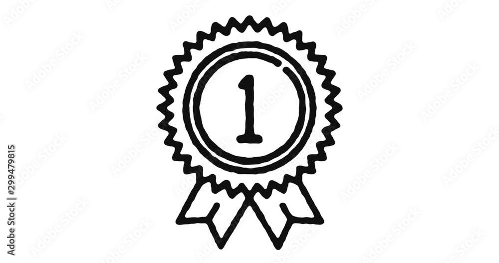 Poster badge outline icon animation footage/video. hand drawn like symbol animated with motion graphic, can