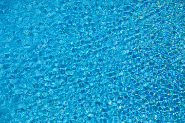 Clean water in a blue pool