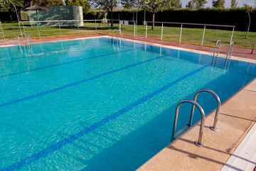 Stairs in a beautiful swimming pool