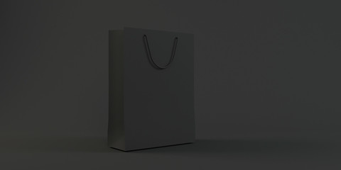 Carrier Paper Bag Gray, Black Empty