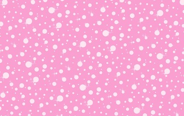 pink background with polka dots - obrazy, fototapety, plakaty