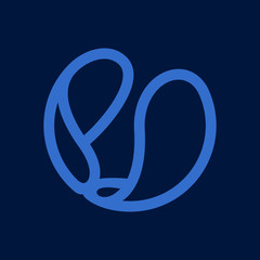 Eco line circle logo formed by twisted blue drops.