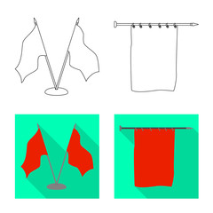 Vector illustration of texture and presentation sign. Set of texture and media vector icon for stock.