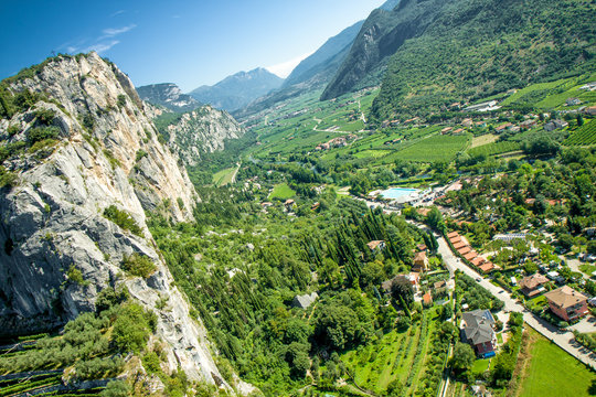 Beautiful view from Arco castle Lago di Garda, Italy