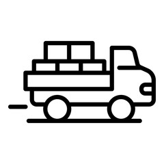 Full truck of parcel icon. Outline full truck of parcel vector icon for web design isolated on white background