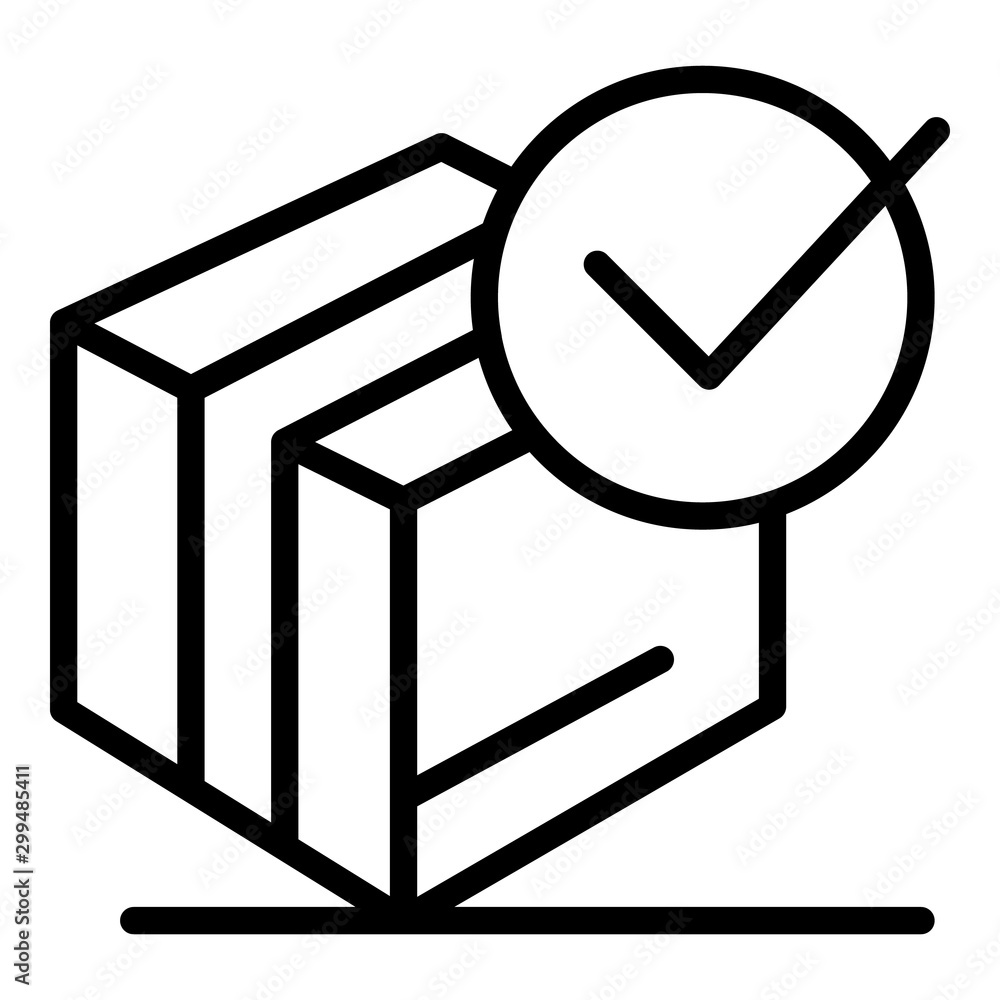 Poster checked carton box icon. outline checked carton box vector icon for web design isolated on white bac