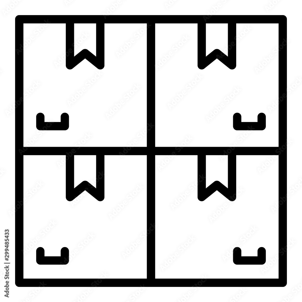 Poster carton boxes stack icon. outline carton boxes stack vector icon for web design isolated on white bac