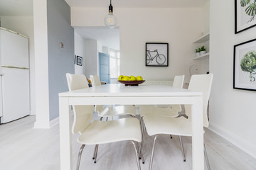 kitchen diner in renovated refurbished house