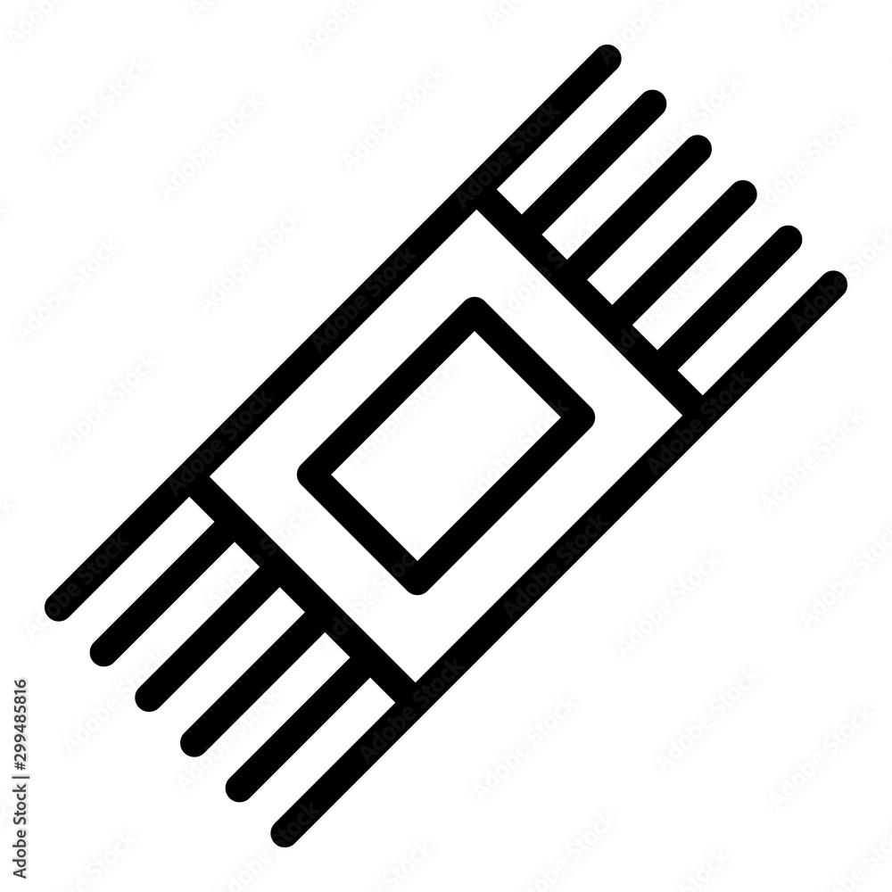 Poster Smartphone processor icon. Outline smartphone processor vector icon for web design isolated on white background