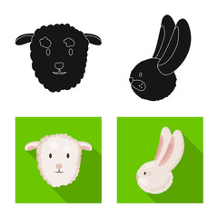 Vector illustration of agriculture and breeding symbol. Set of agriculture and organic vector icon for stock.