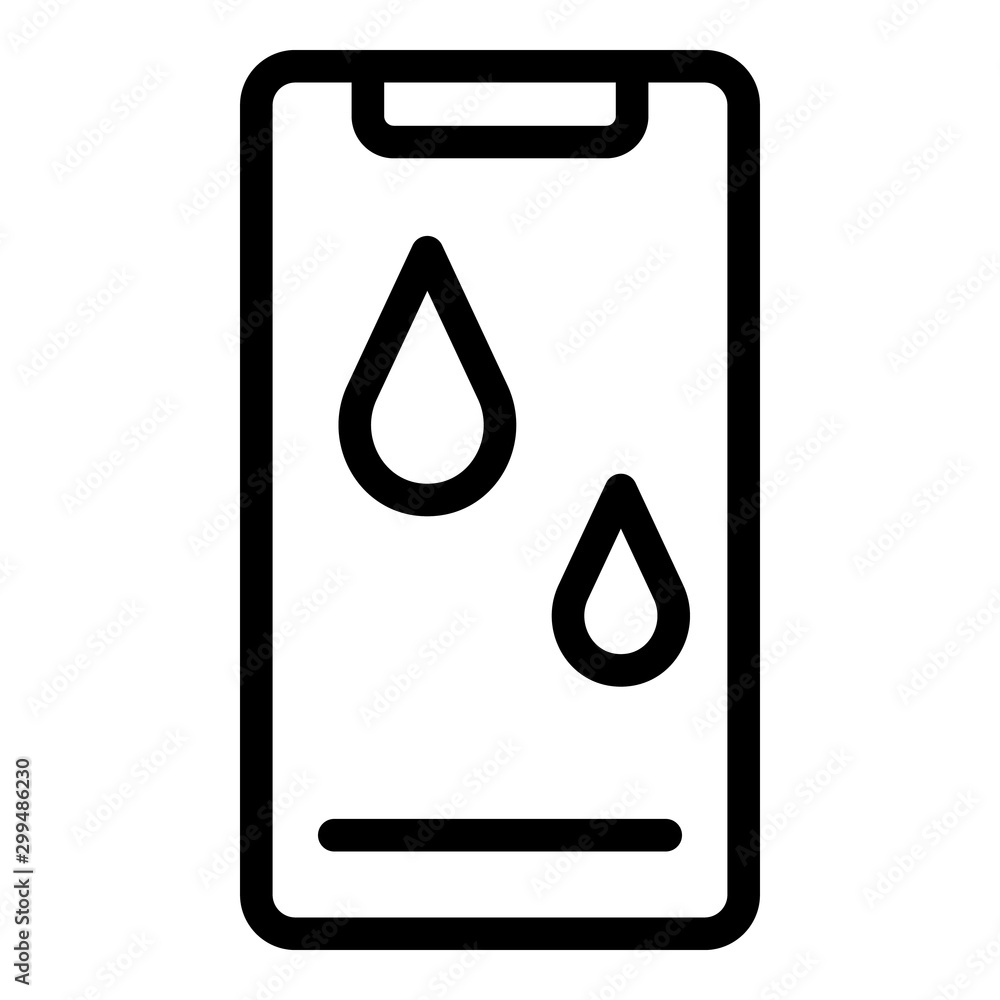 Poster underwater smartphone icon. outline underwater smartphone vector icon for web design isolated on whi