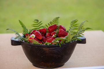 Close up of strawberries in a competition