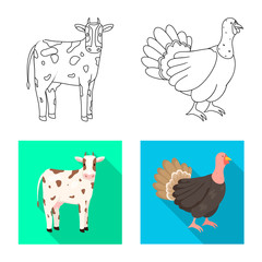 Vector illustration of breeding and kitchen symbol. Collection of breeding and organic stock symbol for web.