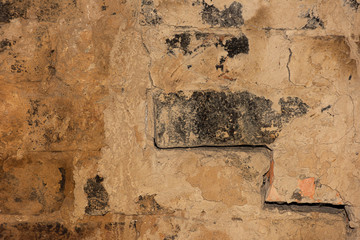 Vintage grunge brick wall texture is close