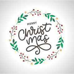 Obraz premium Merry Christmas gold glittering lettering design. Vector illustration EPS 10