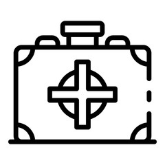 First aid kit icon. Outline first aid kit vector icon for web design isolated on white background