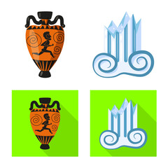 Vector illustration of story and items icon. Set of story and attributes stock symbol for web.