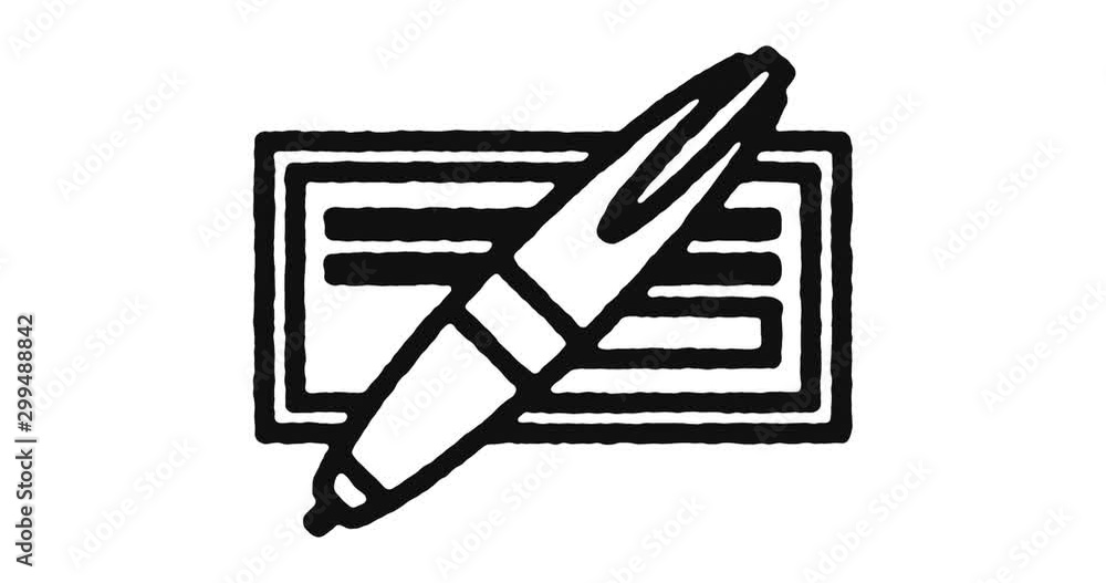 Aufkleber check outline icon animation footage/video. hand drawn like symbol animated with motion graphic, can