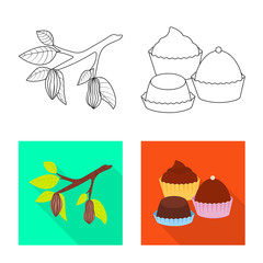 Vector design of food and yummy symbol. Collection of food and brown stock symbol for web.