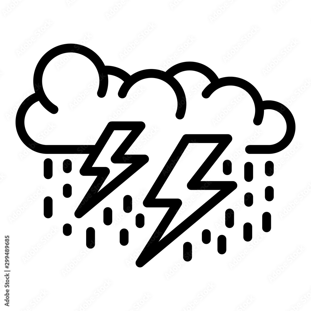 Poster storm cloud icon. outline storm cloud vector icon for web design isolated on white background