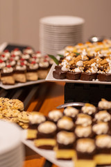 desserts on platters chocolate