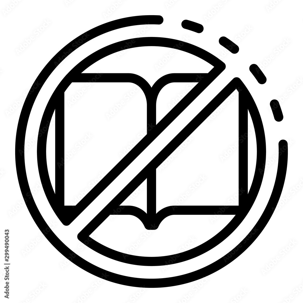 Poster no book reading icon. outline no book reading vector icon for web design isolated on white backgroun