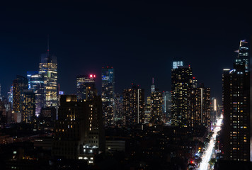 Obraz na płótnie Canvas Night view of Midtown Manhattan and Hell's Kitchen