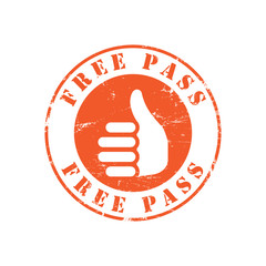 Thumb Stamp With Solid Color & Grunge Effect