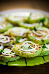 grilled zucchini slices with garlic and spices