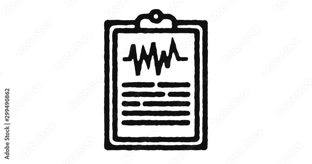 Poster check up outline icon animation footage/video. hand drawn like symbol animated with motion graphic, 