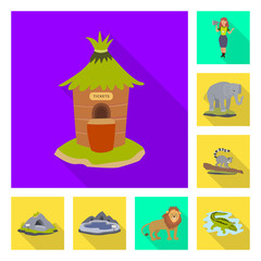 Isolated object of safari and animal icon. Set of safari and fun stock vector illustration.